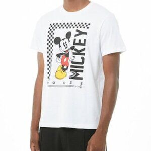 Disney Mickey Mouse Graphic White Cotton Short Sleeve Tee SZ M